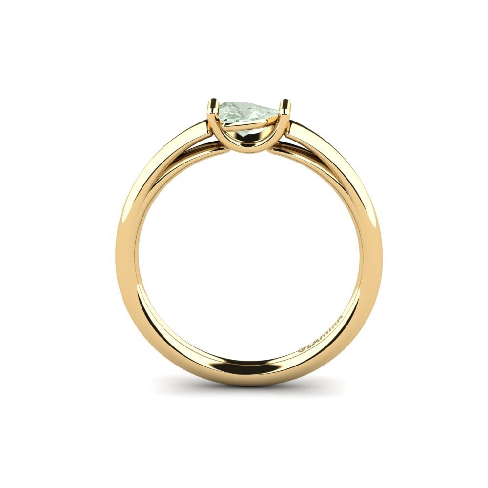 Trillion Green Amethyst Engagement Ring Erkuyut