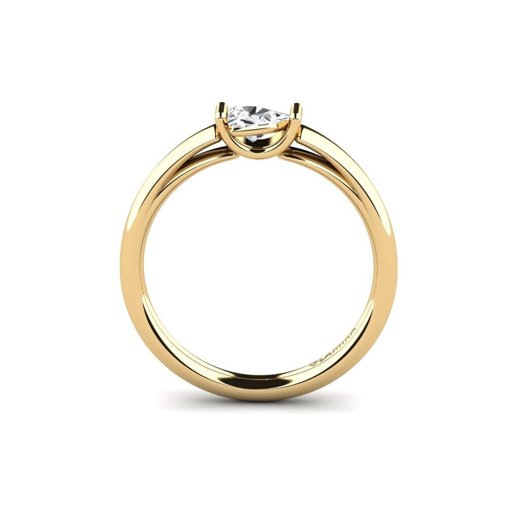 Circón Blanco Anillo de compromiso Erkuyut
