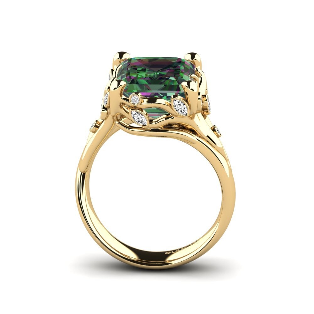 Topázio Místico Anel de Noivado Gnerspmas