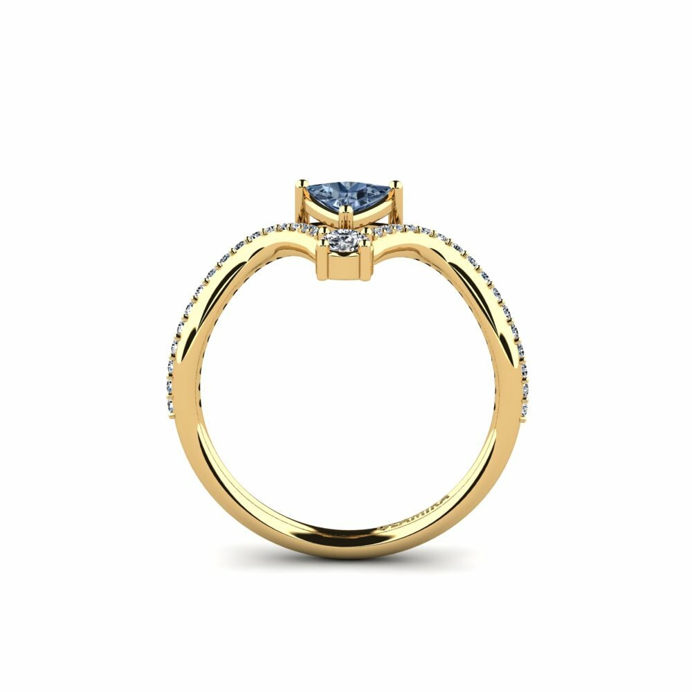 Trillion Diamant Bleu Bague de fiançailles Ocellen