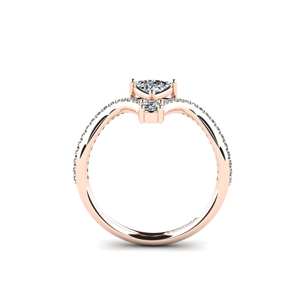 14ct Rose Gold Trillion Engagement Ring Ocellen