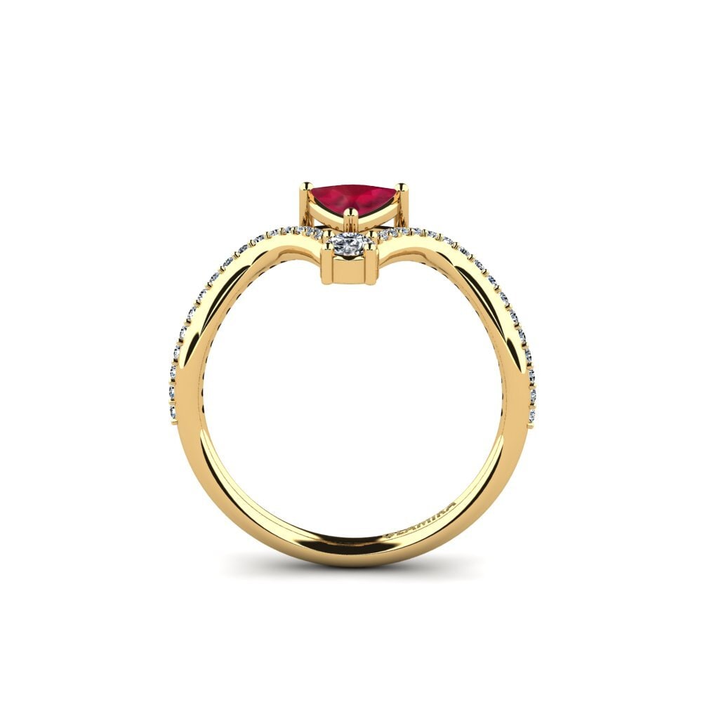 Trillion Ruby Engagement Ring Ocellen