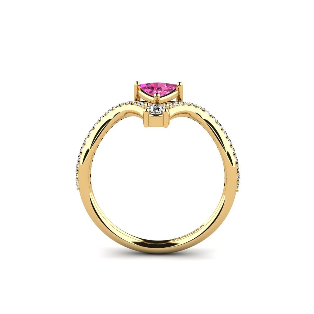 Trillion Pink Topaz Engagement Ring Ocellen