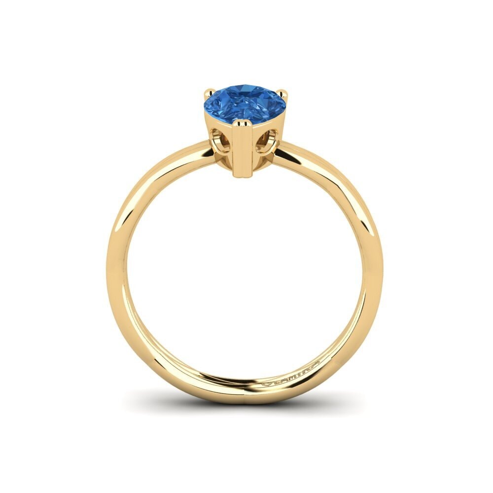 Dark Blue Zirconia Engagement Ring Preap