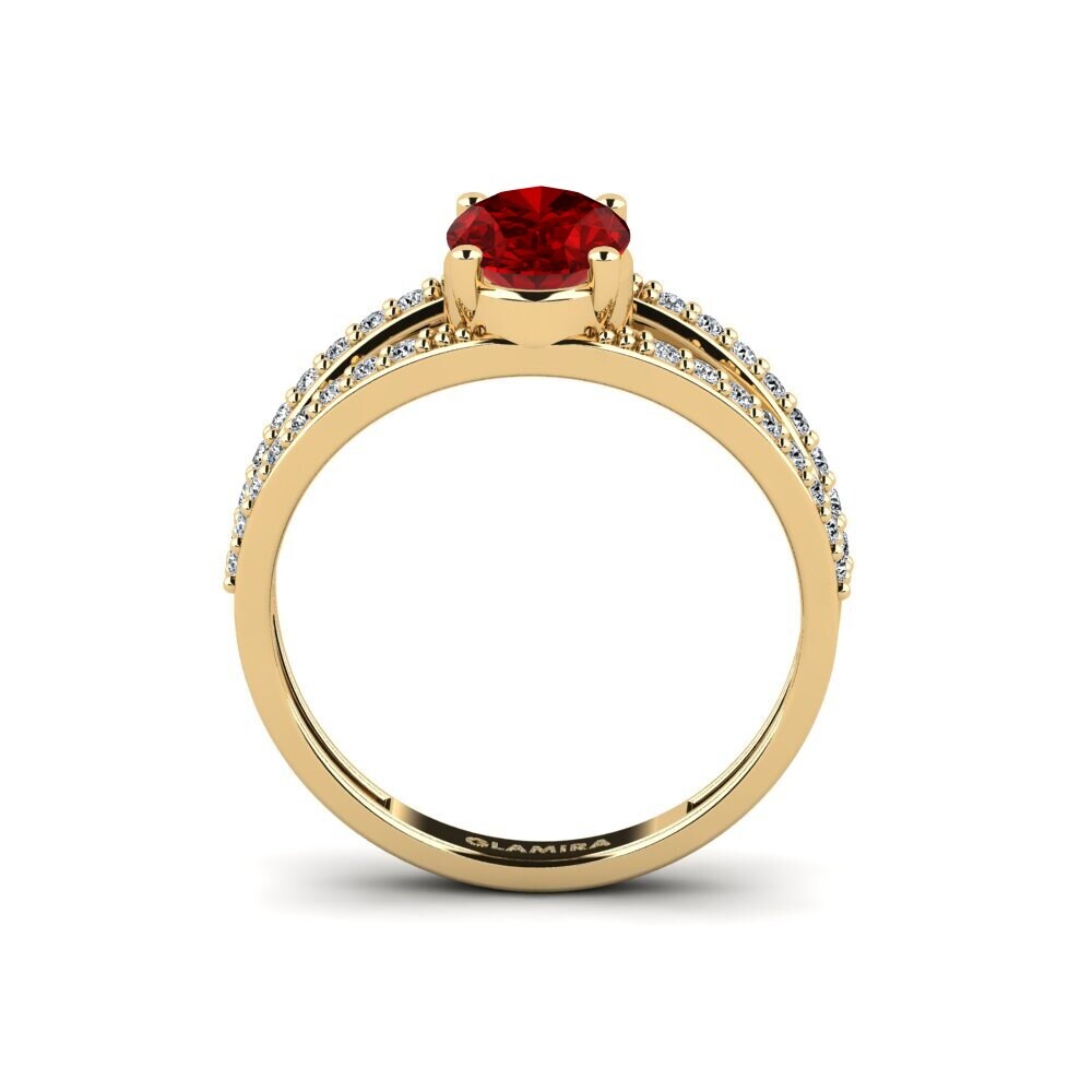 Oval Ruby (Lab Created) Engagement Ring Recrio