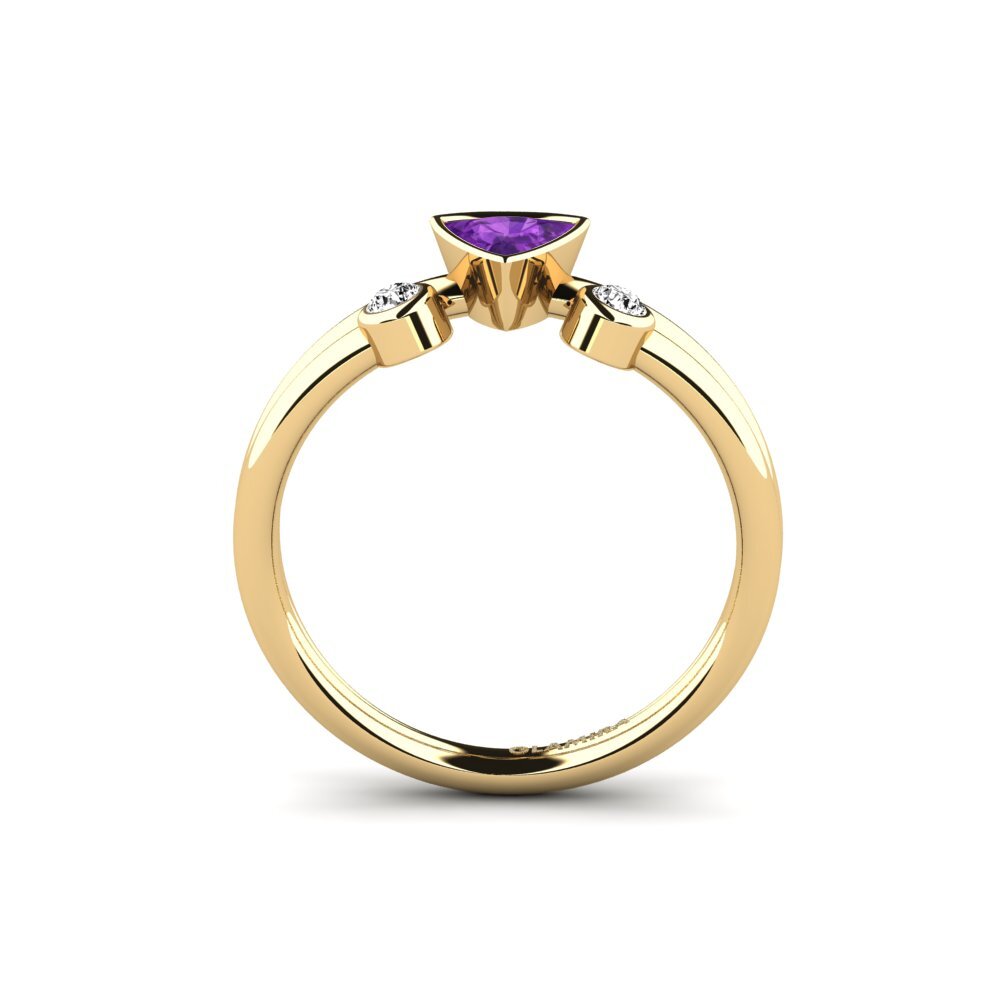 Trillion Amethyst Engagement Ring Rosalin
