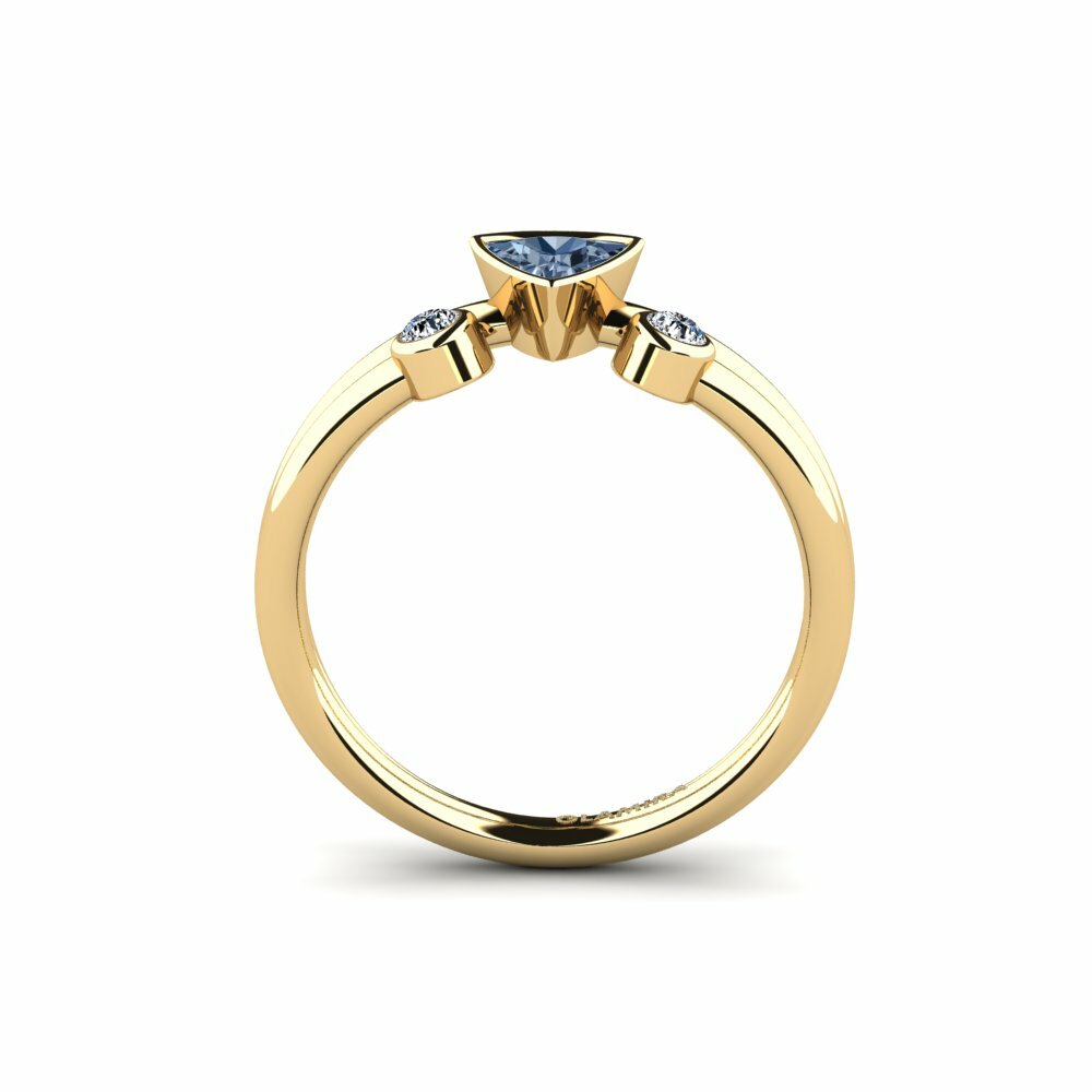 Trillion Diamant Bleu Bague de fiançailles Rosalin