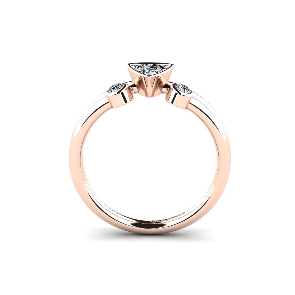 14ct Rose Gold Trillion Engagement Ring Rosalin