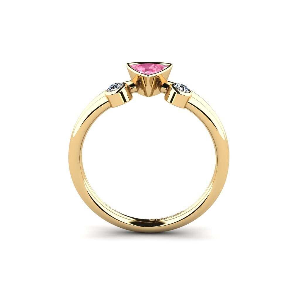 Trillion Pink Sapphire Engagement Ring Rosalin