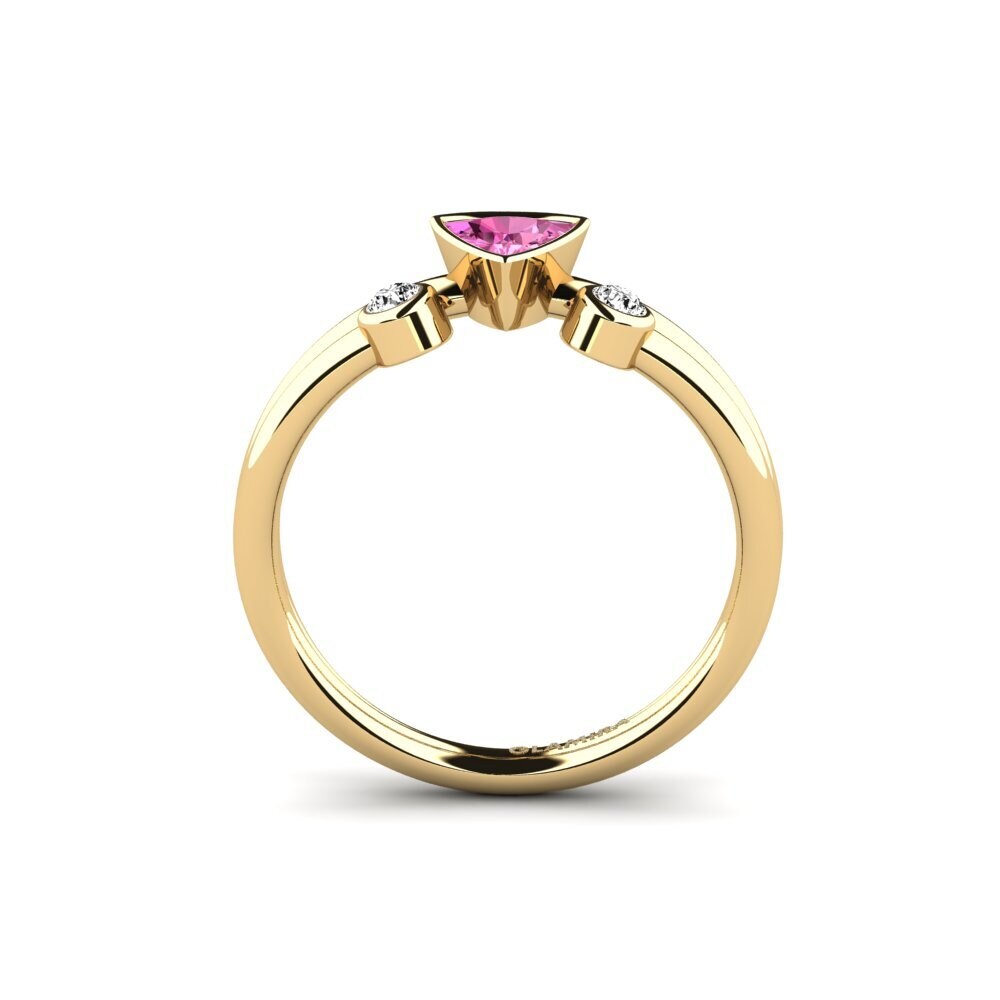Trillion Pink Topaz Engagement Ring Rosalin