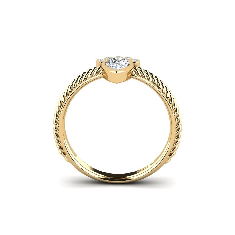 Circón Blanco Anillo de compromiso Sickle