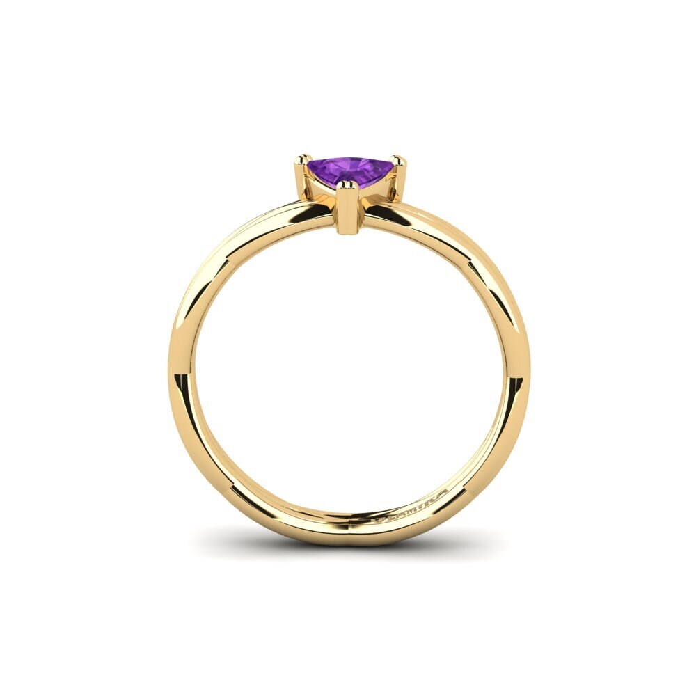 Trillion Amethyst Engagement Ring Tribnys