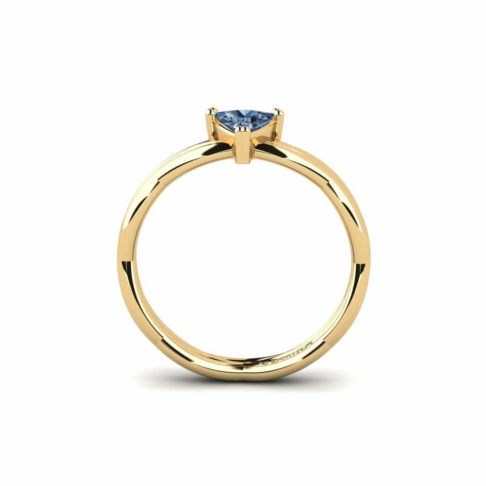 Trillion Diamant Bleu Bague de fiançailles Tribnys