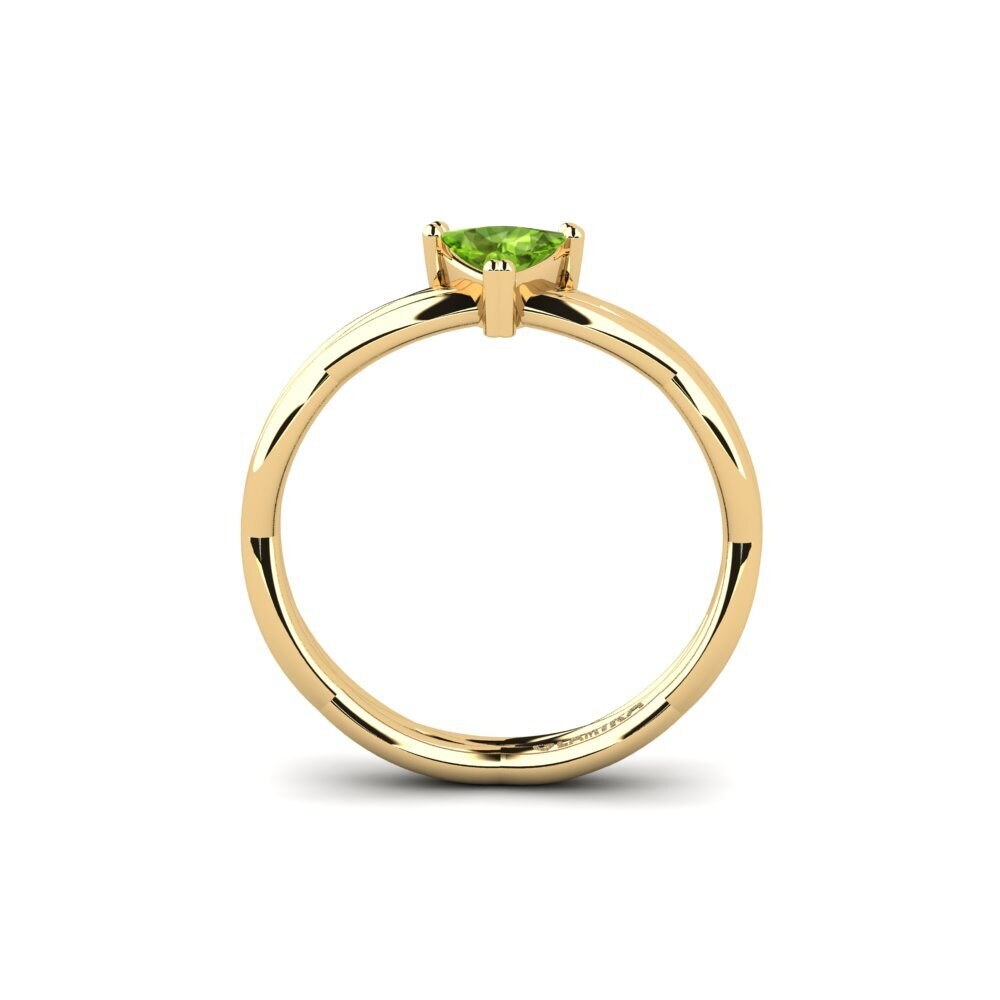 Trillion Peridot Engagement Ring Tribnys