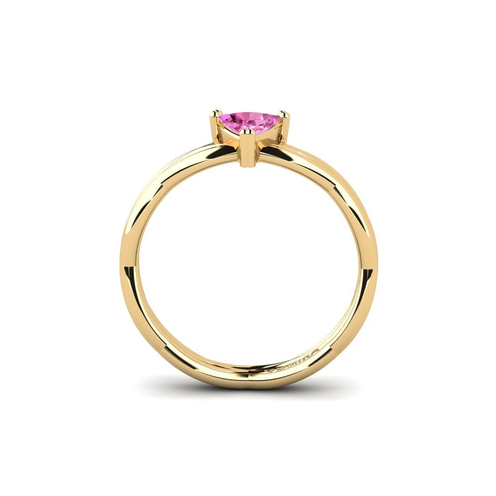 Trillion Pink Topaz Engagement Ring Tribnys