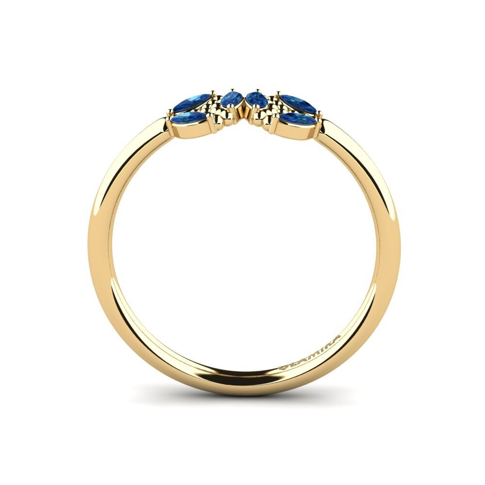Circonita Azul Oscuro Anillo de compromiso Yokovich