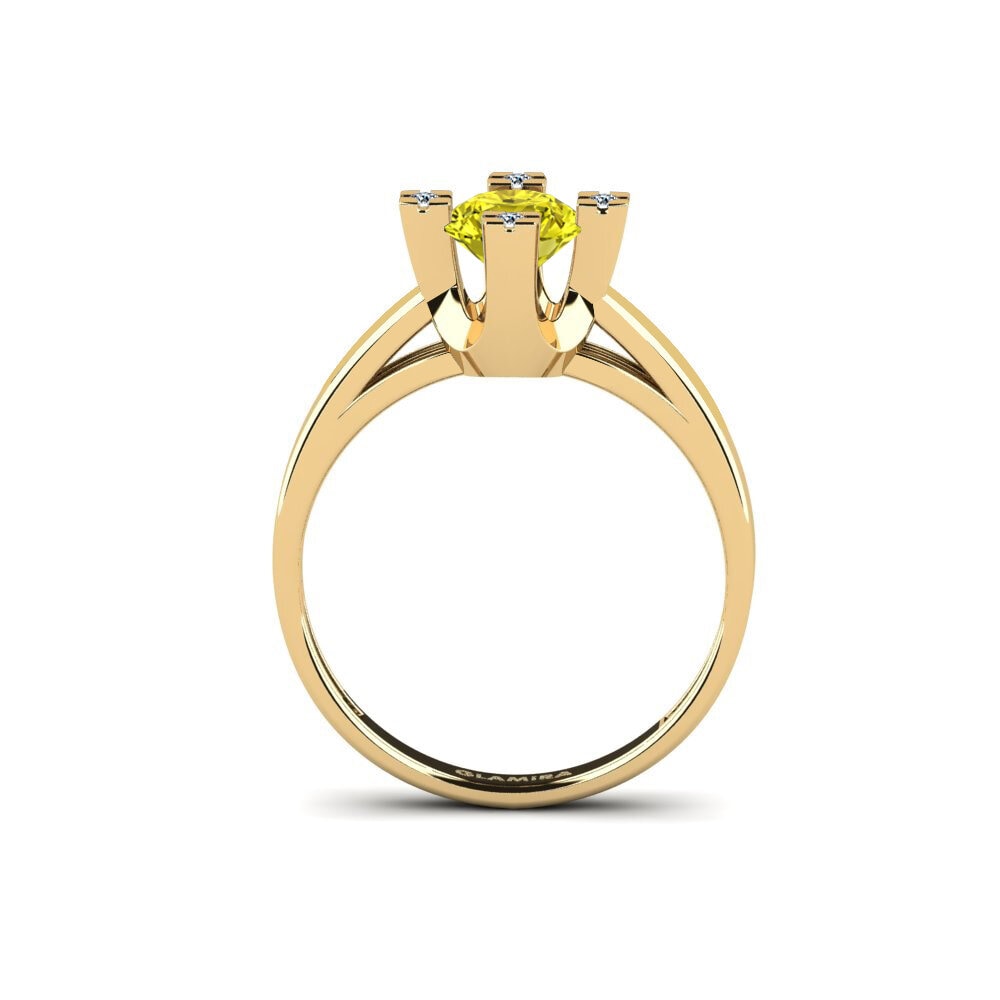 Diamante Amarillo Anillo de compromiso Yrmen