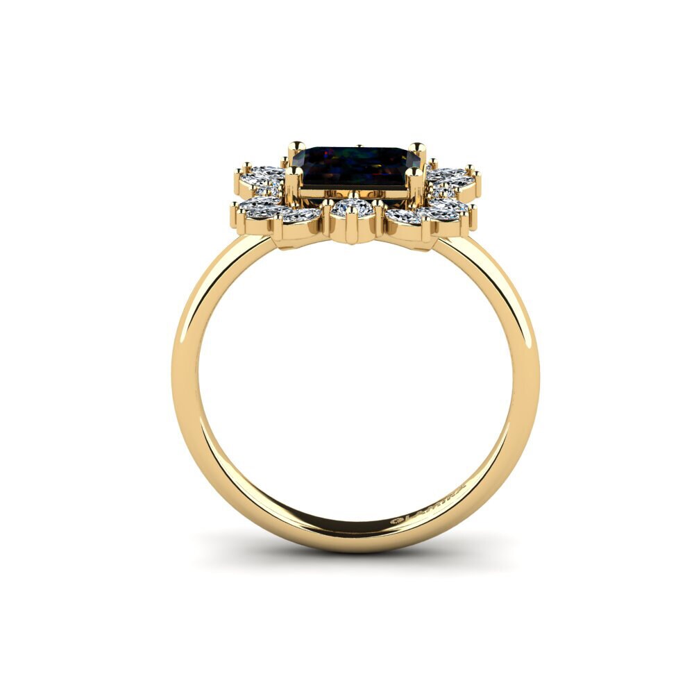Black Opal Engagement Ring Hram