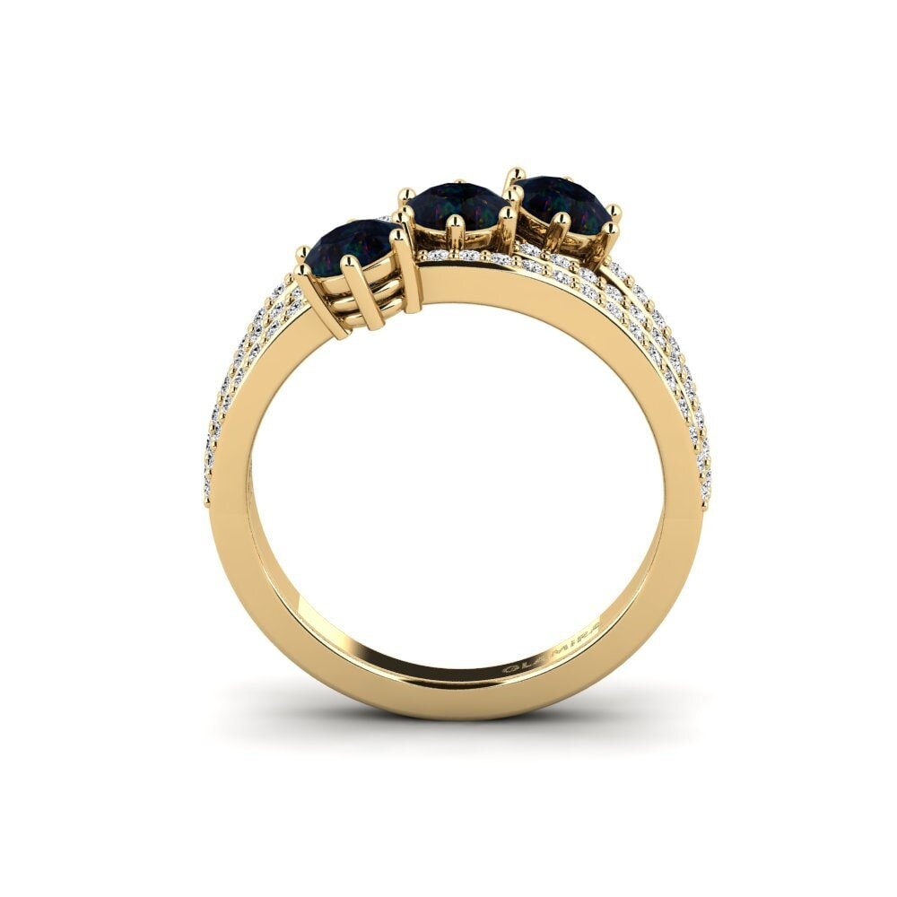 Black Opal Engagement Ring Mojec