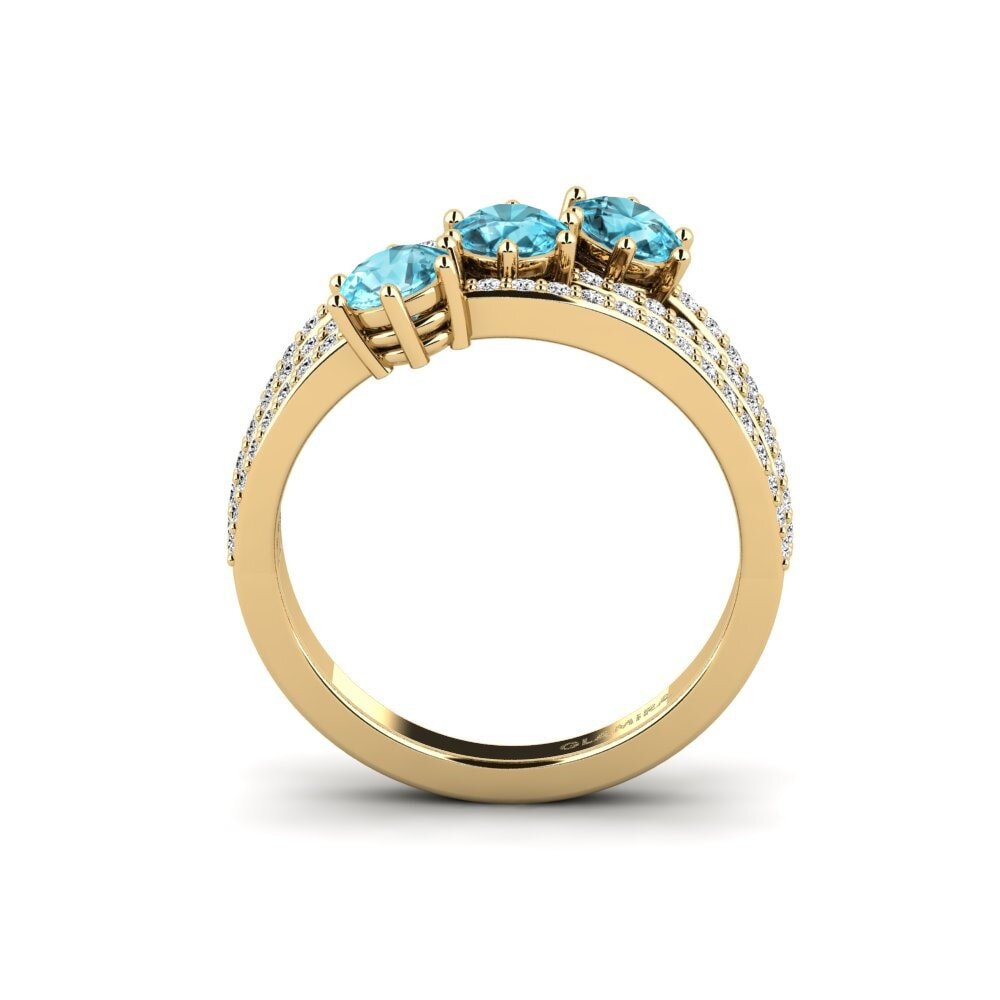 Blue Zircon Engagement Ring Mojec