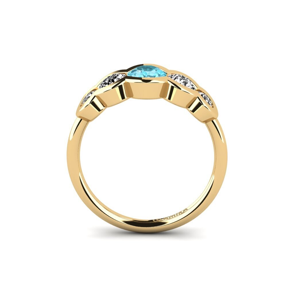 Blue Zircon Engagement Ring Odell