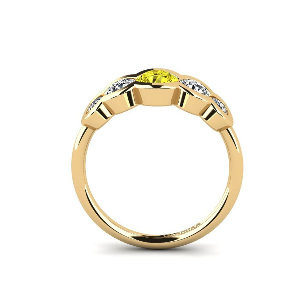 Diamante Amarillo Anillo de compromiso Odell