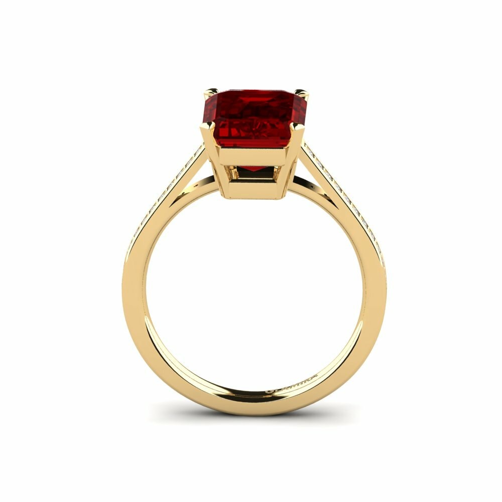 Ruby (Lab Created) Engagement Ring Subtend - 3.70 crt