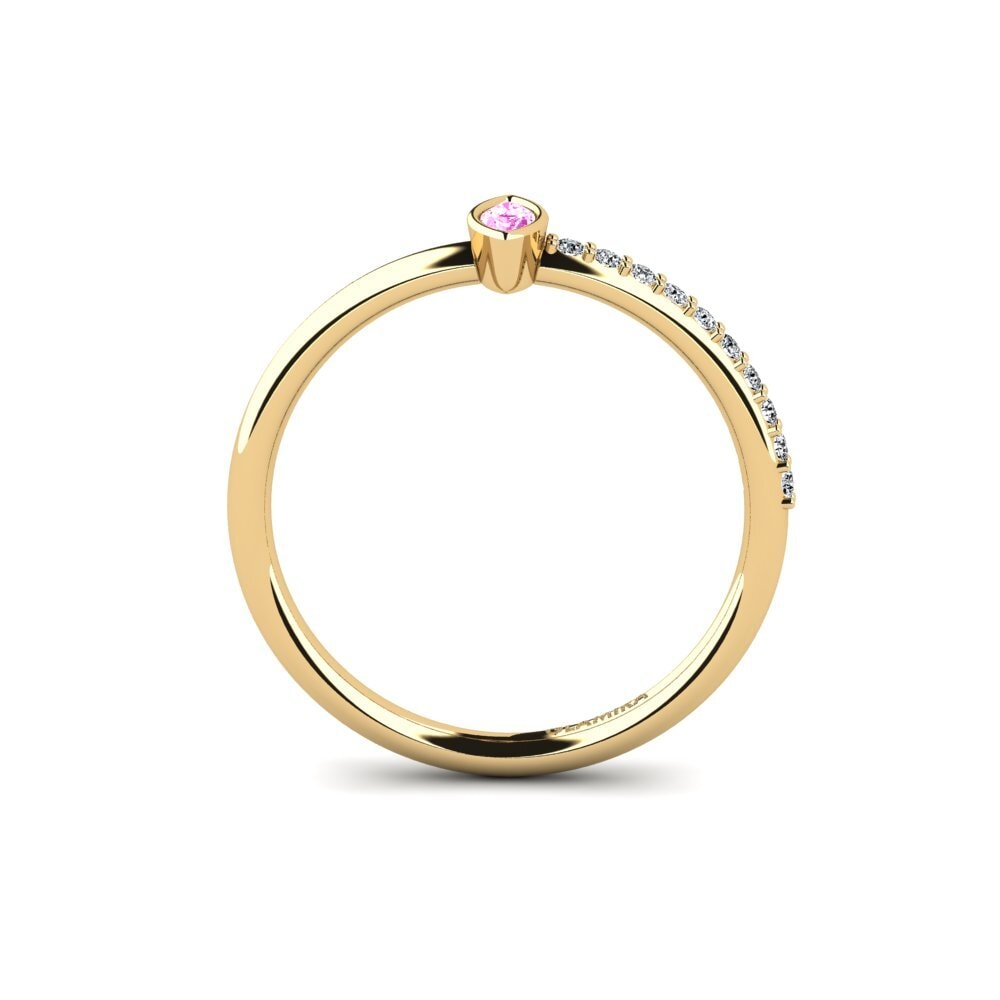 Pink Sapphire Engagement Ring Trairen
