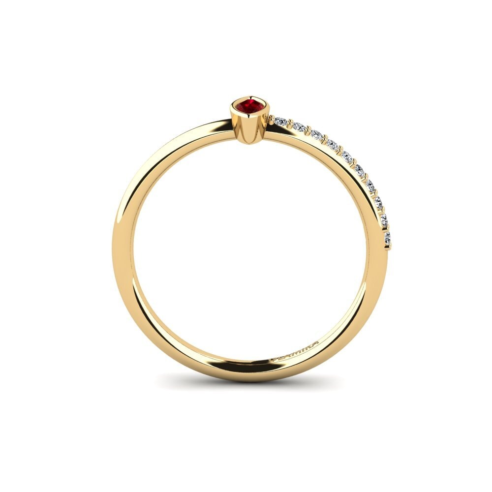 Red Zirconia Engagement Ring Trairen