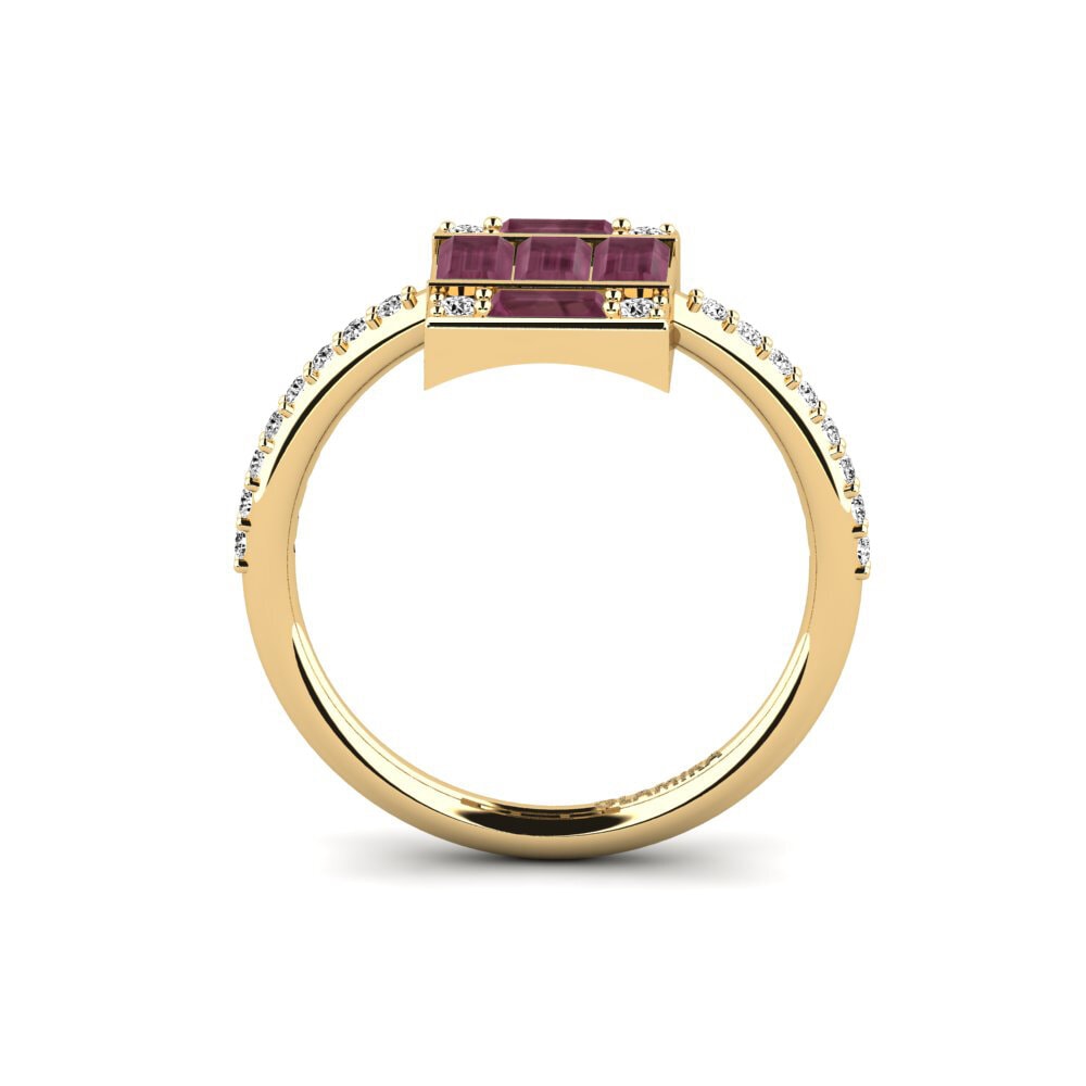 Granate Rhodolite Anillo de compromiso Undergird