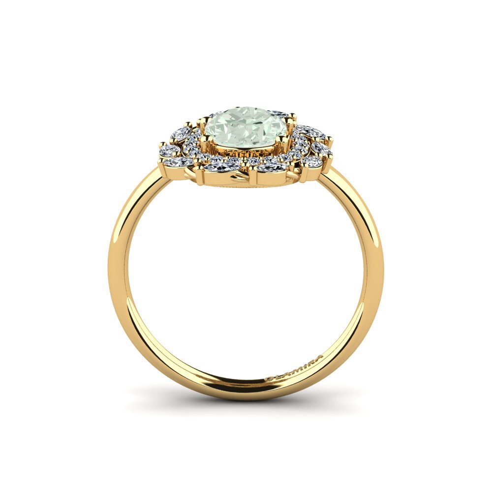 Green Amethyst Engagement Ring Vesphi