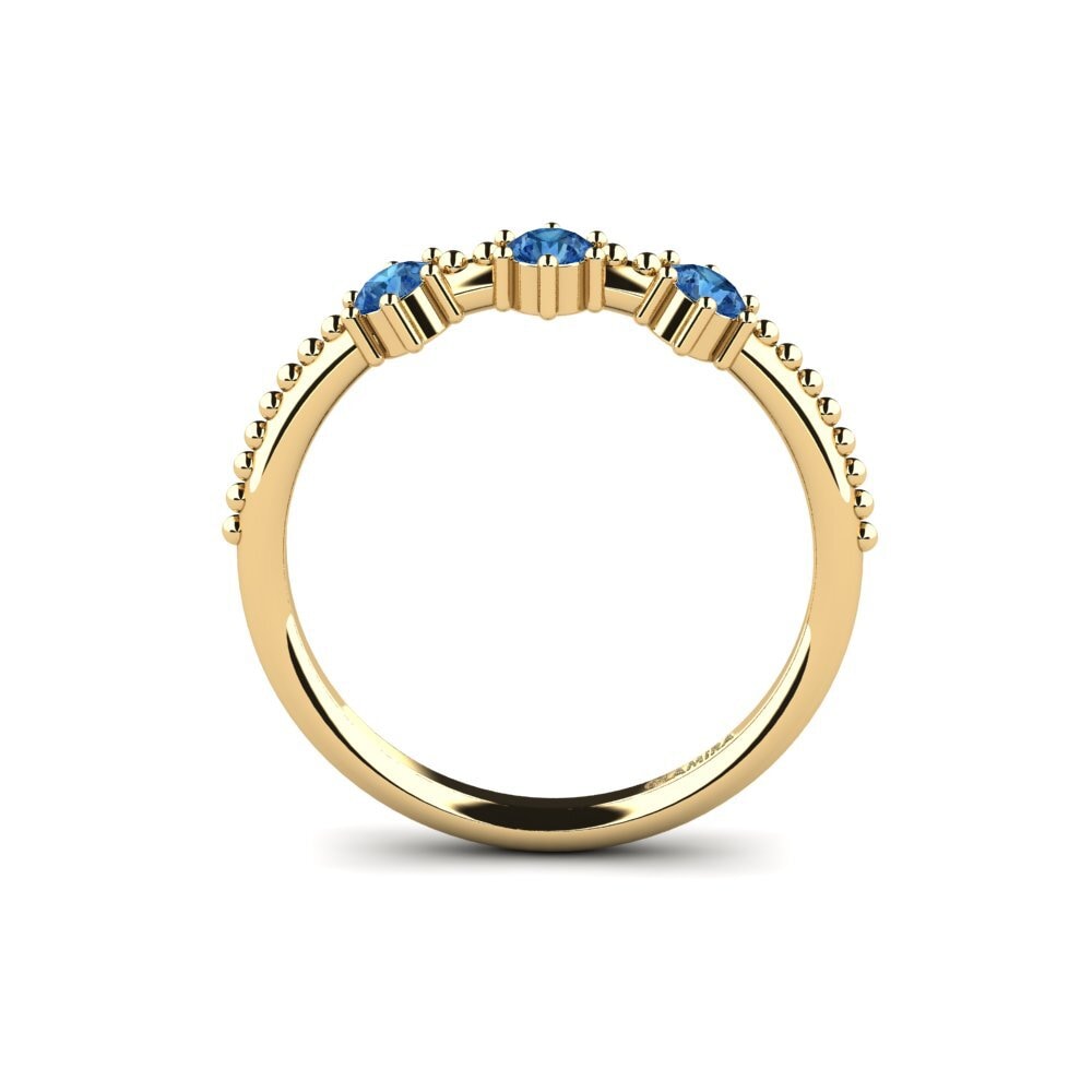 Zircônia azul escuro Anel de Noivado Warle