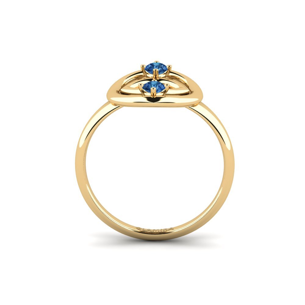 Zircônia azul escuro Anel de Noivado Zolas