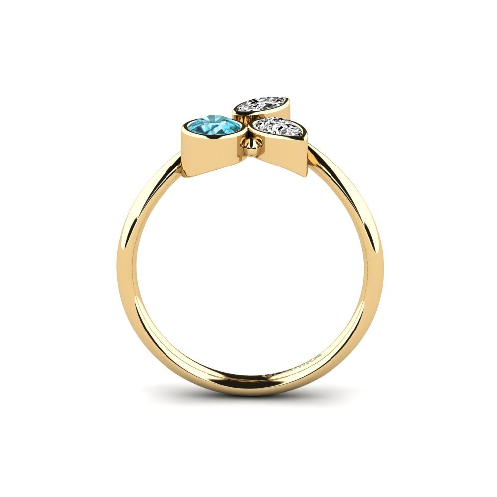 Blue Zircon Engagement Ring Bayloyri