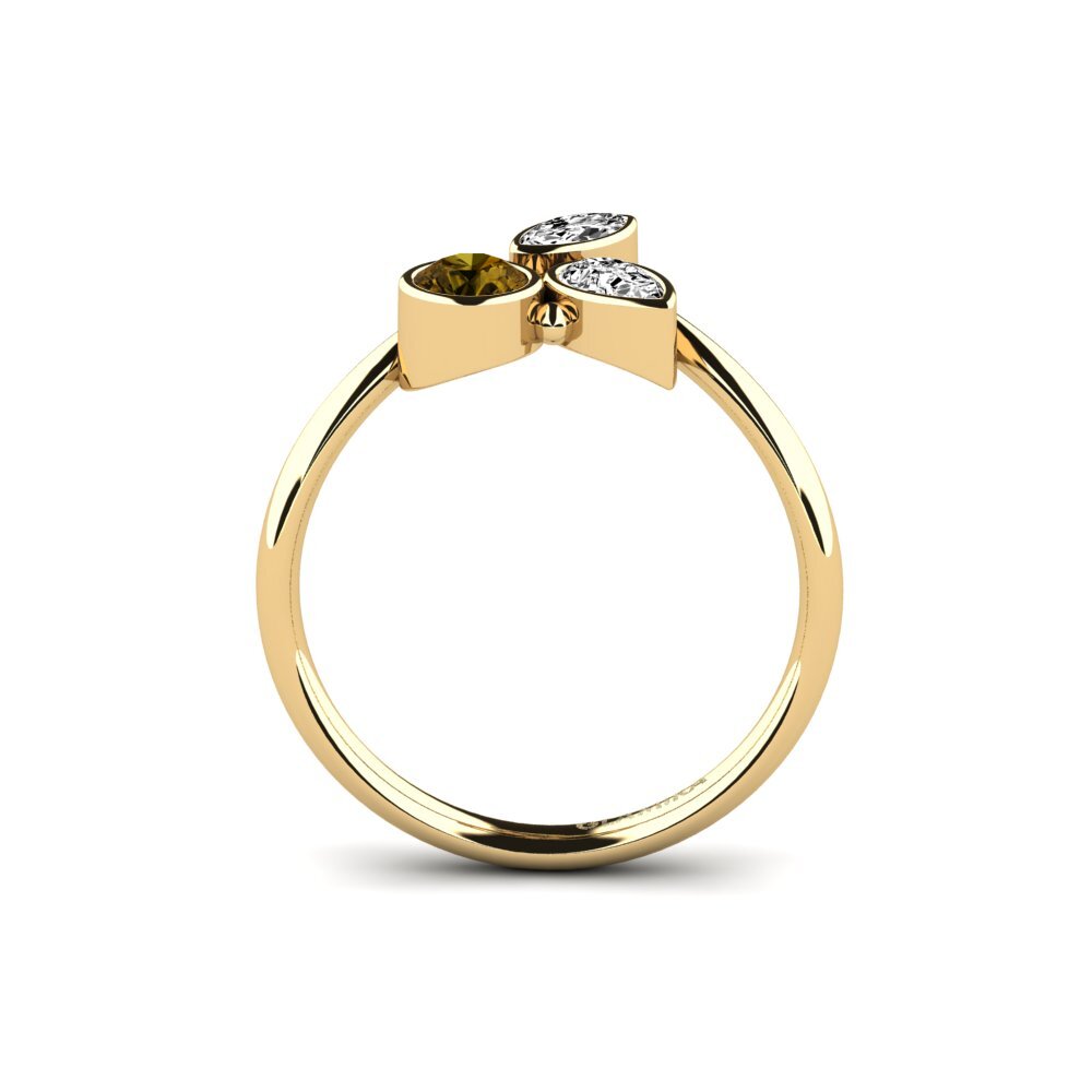 Brown Zircon Engagement Ring Bayloyri