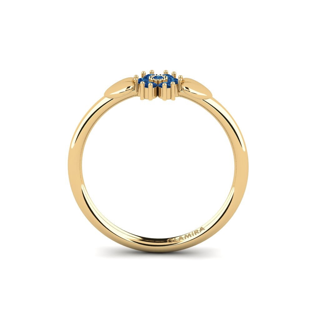 Circonita Azul Oscuro Anillo de compromiso Chiped