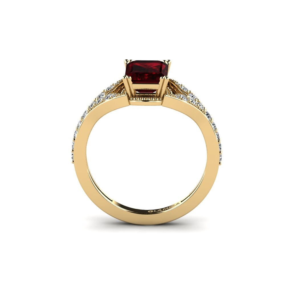 Garnet Engagement Ring Crunla