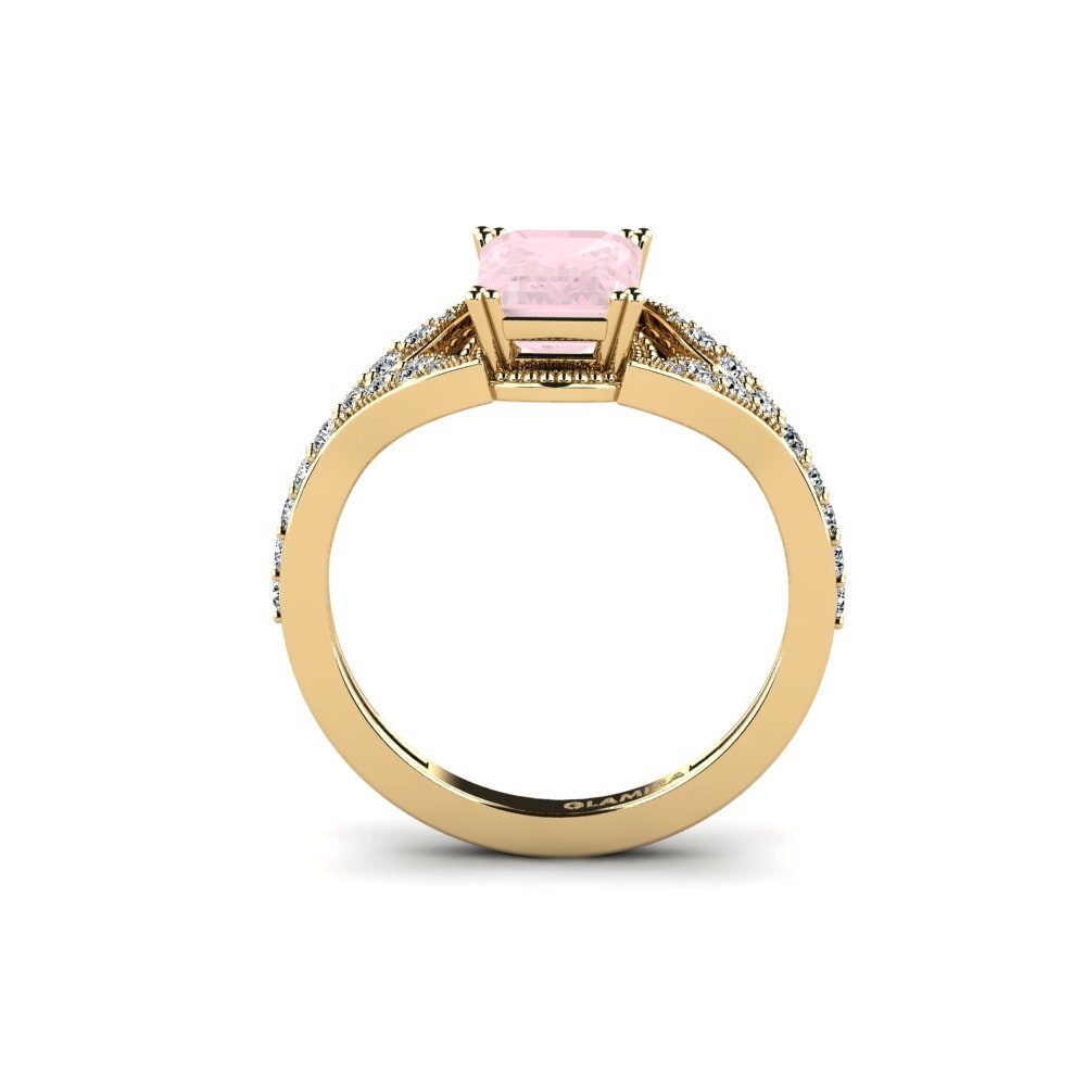 Rose Quartz Engagement Ring Crunla