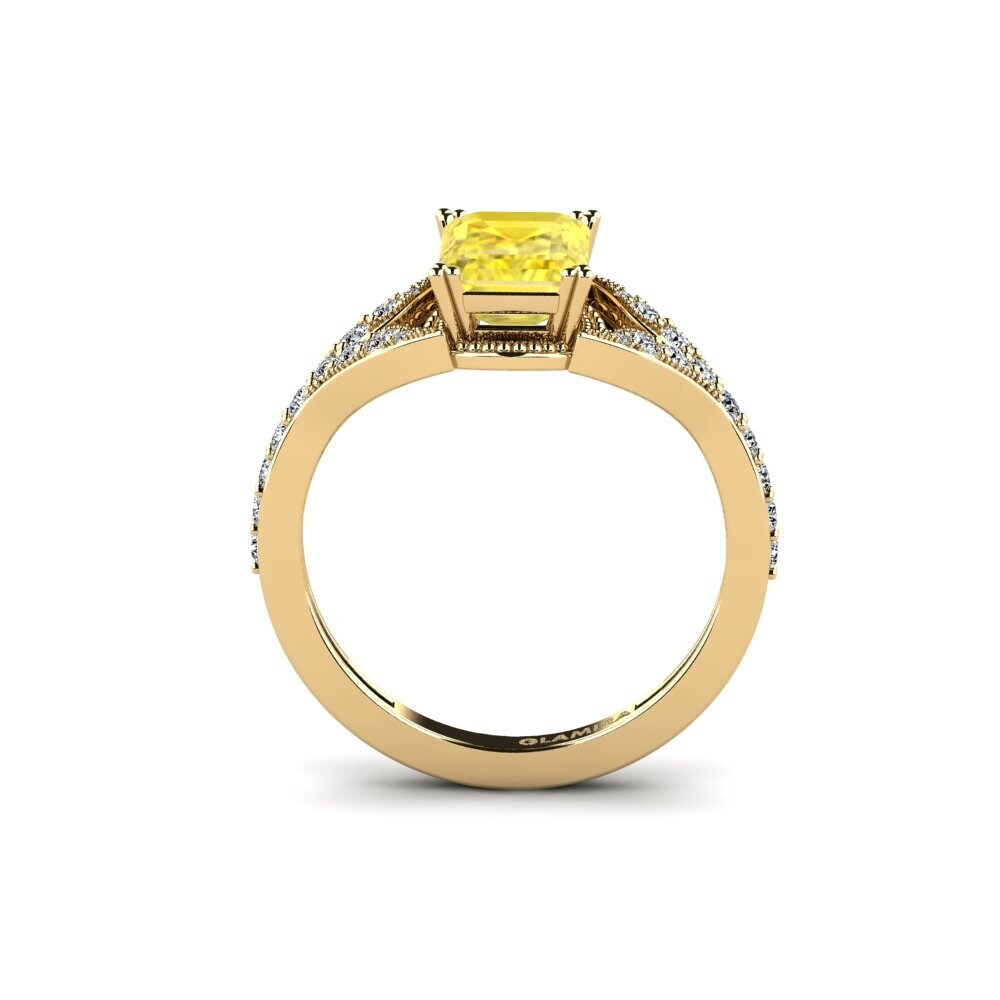Yellow Sapphire Engagement Ring Crunla