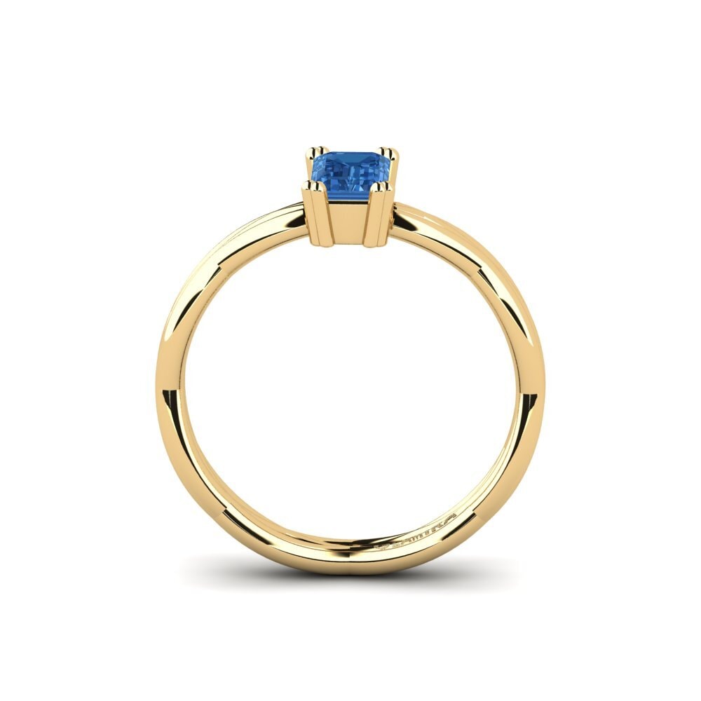 Dark Blue Zirconia Engagement Ring Emarol