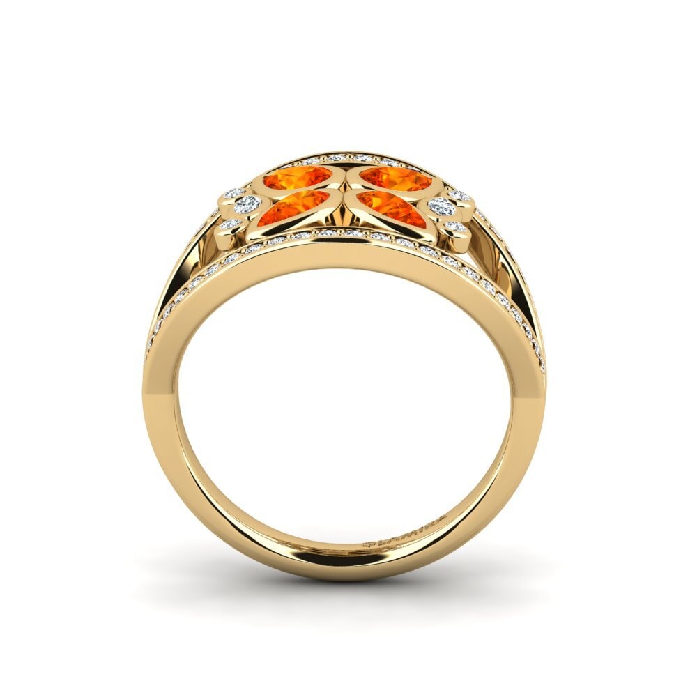 Zafiro Naranja Anillo de compromiso Grigs
