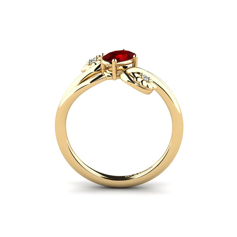Oval Ruby (Lab Created) Engagement Ring Ofunor
