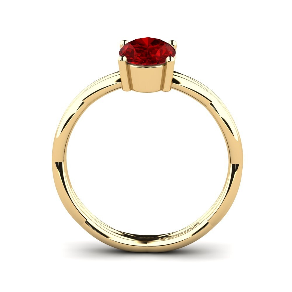 Oval Ruby (Lab Created) Engagement Ring Ovaies