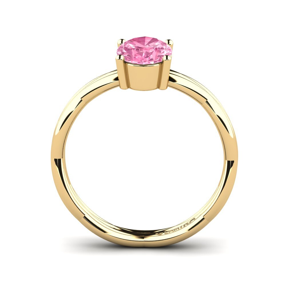 Zafiro Rosado Anillo de compromiso Ovaies