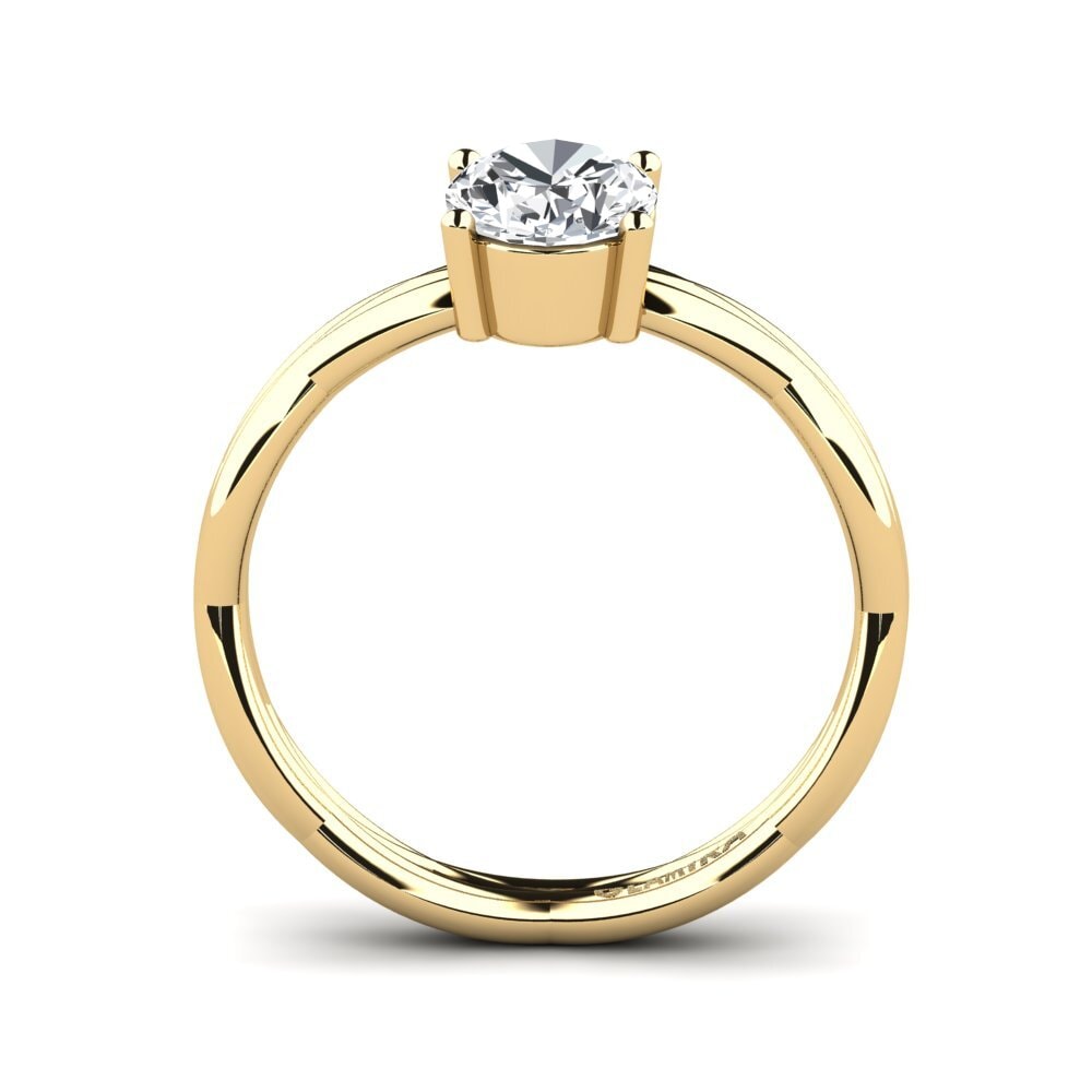 Circón Blanco Anillo de compromiso Ovaies