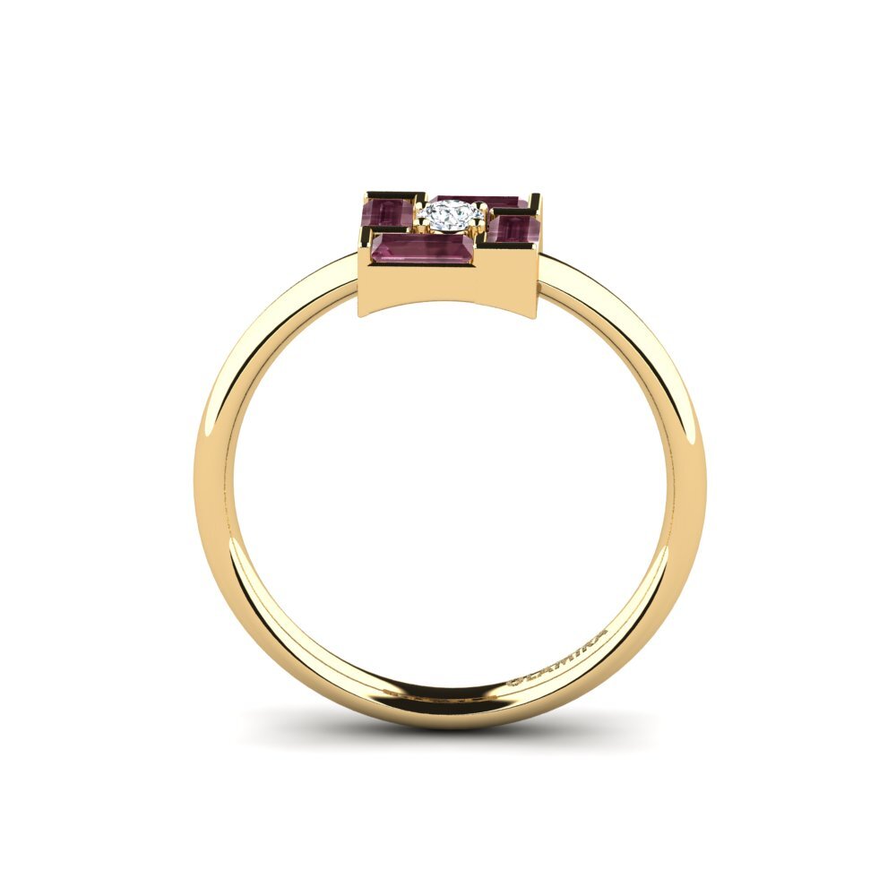 Rhodolite Garnet Engagement Ring Pleione