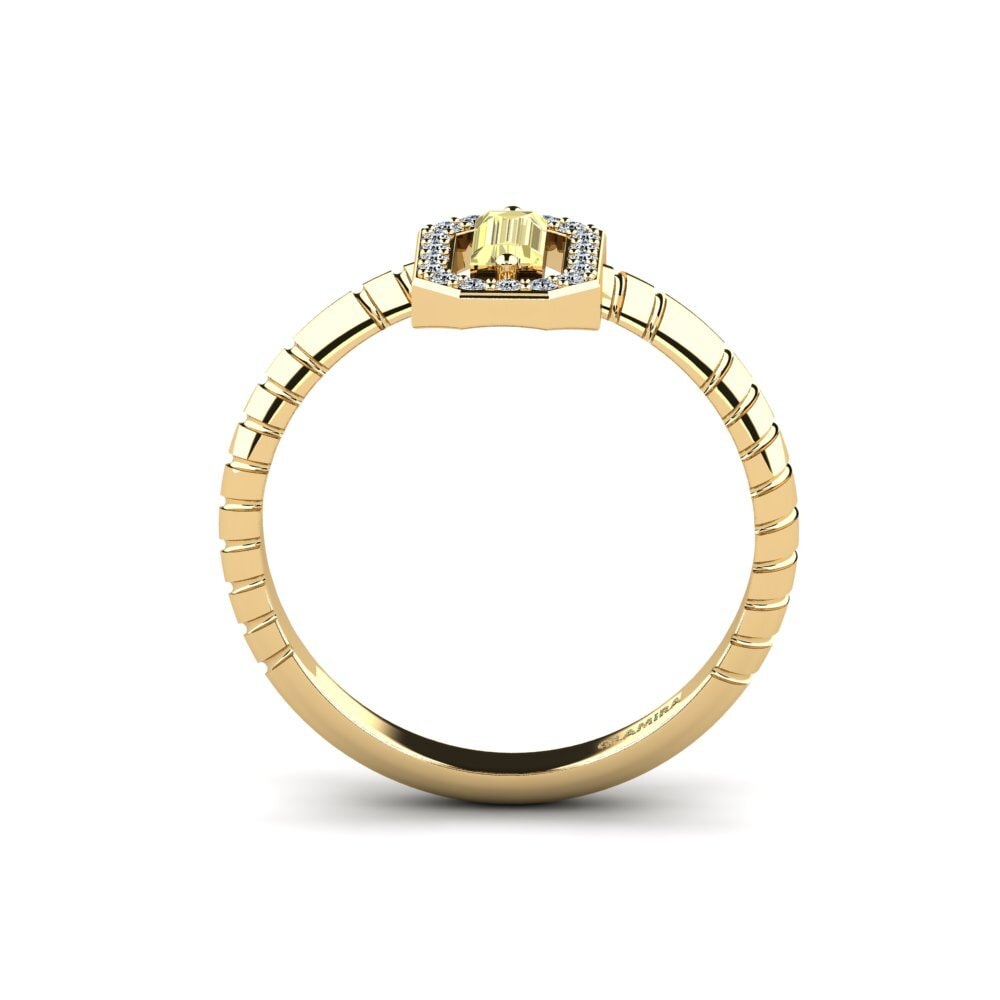 Yellow Sapphire Engagement Ring Pudicite