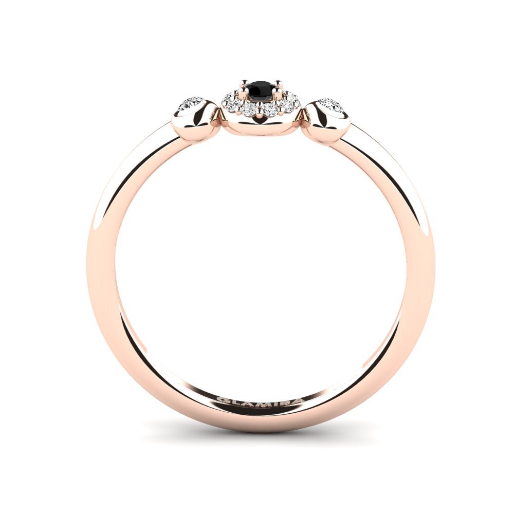14ct Rose Gold Black Onyx Engagement Ring Rustere