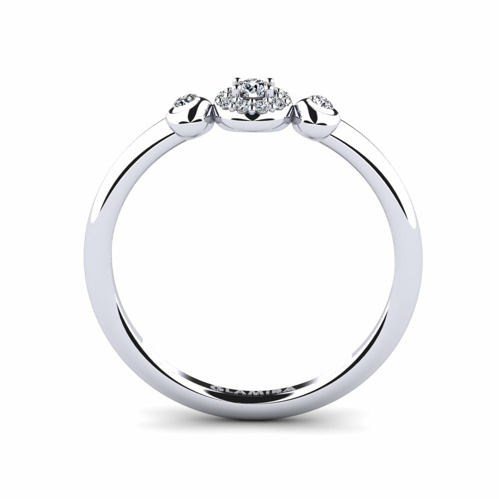 9ct White Gold Engagement Ring Rustere