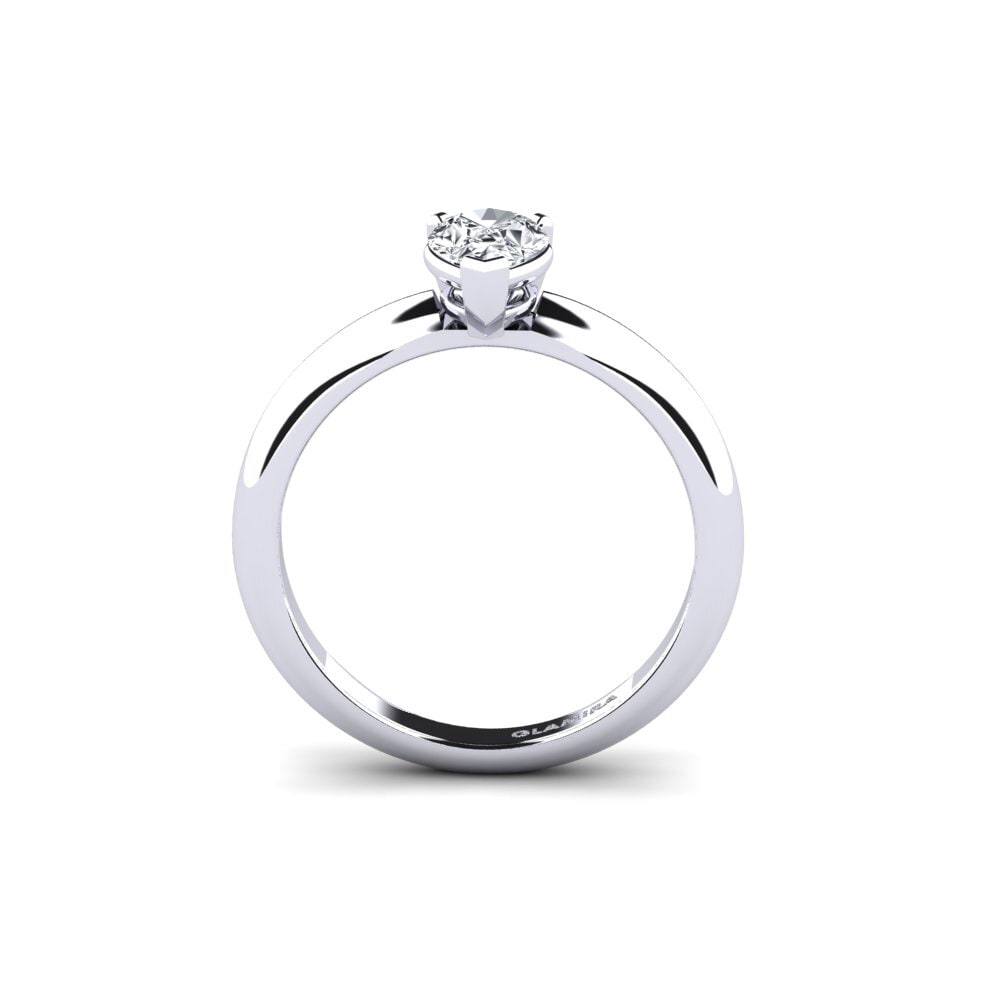Circón Blanco Anillo de compromiso Ragging - 0.65 crt